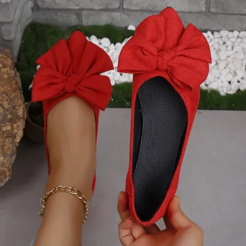 Scarpe Basse con Punta e Fiocco da Donna Stile Coreano Elegante Mocassini Senza Lacci Casual Semplici Comodi