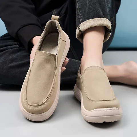 Herren Casual Slipper Segeltuch Atmungsaktiv Leichtgewicht Flach Wanderschuhe Rutschfest Bequeme Sommer Schuhe Für Den Alltag