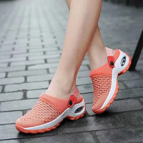 Sandalias de Malla Tejido Fly para Mujer Transpirables Cojín de Aire Plataforma Verano Casual Ligero Chanclas Zapatos de Altura