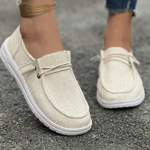 Dames Casual Platform Loafers Imitatiepluche Bovenwerk Slip-On Platte Wandelschoenen Effen Kleur Ademende Mesh Voering