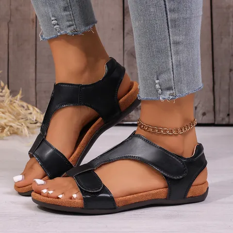 Women's Summer Platform Wedge Sandals Fashion Casual Peep Toe Shoes Adjustable Hook and Loop Straps Synthetic Leather Outdoor Sandals