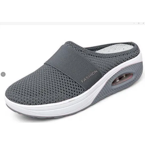Dames Mesh Ademende Slip-On Mules Luchtkussen Platform Wedge Sneakers Zomer Casual Sportieve Halve Pantoffels Grote Maat