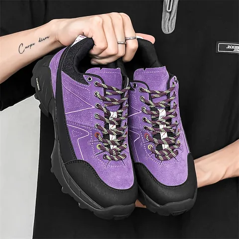 Scarpe da Trekking Uomo Donna in Camoscio con Suola in Gomma Sneakers Outdoor Antiscivolo Traspiranti Rialzate Scarpe da Passeggio
