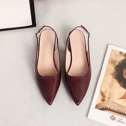 Women French Elegant Block Heel Slingback Pumps Pointed Toe Snake Pattern Faux Leather Sandals Chunky Heel Dress Shoes for Office Party