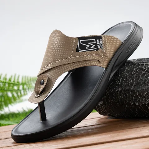 Herren Flip Flops Rindsleder Obermaterial EVA Sohle Sommer Strand Sandalen Rutschfest Outdoor Lässig Zehentrenner Herrenschuhe