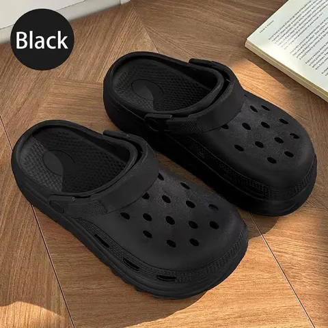 2025 New Casual Unisex Non-Slip Clogs Comfortable Breathable Thick Sole EVA Cowhide Sandals For Outdoor Summer Beach Wear