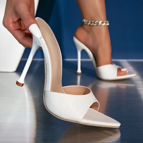 Women Stiletto Heels Sandals Sexy Pointed Toe High Heel Shoes Elegant Patent Leather Sandals For Banquet Party Wedding Dress