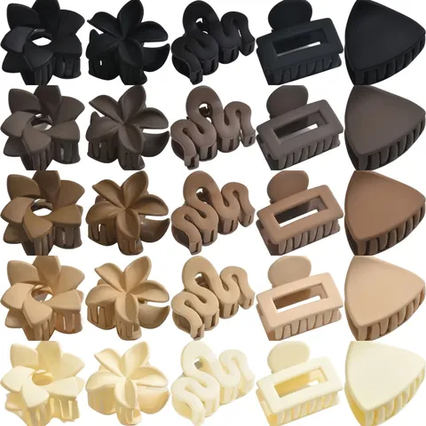 Damen Matte Haarklammern Mittelgroße Harz Haarklemmen Einbrennlack Haarschmuck Geometrische Blumen Haargreifer Für Dünnes Dickes Haar Styling