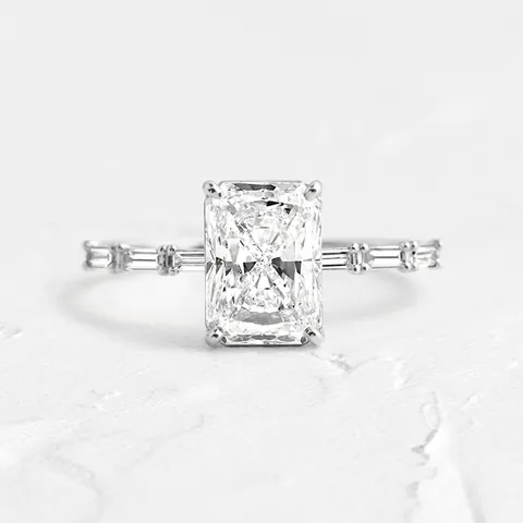 S925 Sterlingsilber Radiant Schliff Zirkonia Ring 18K Vergoldet Emerald Schliff Geometrisch Minimalistischer Damen Ring