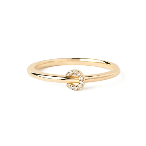 925 Sterlingsilber C-Form Ring Für Damen Minimalistisch Geometrisch Strass Eingelegt Gold Platin Beschichtet Schmuck Geschenk