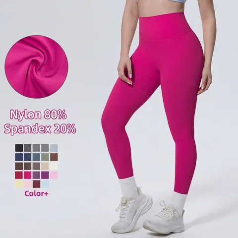 Women High Waist Yoga Leggings Tummy Control Butt Lifting Naked Feel Running Sports Pants Nylon Spandex Fitness Breathable
