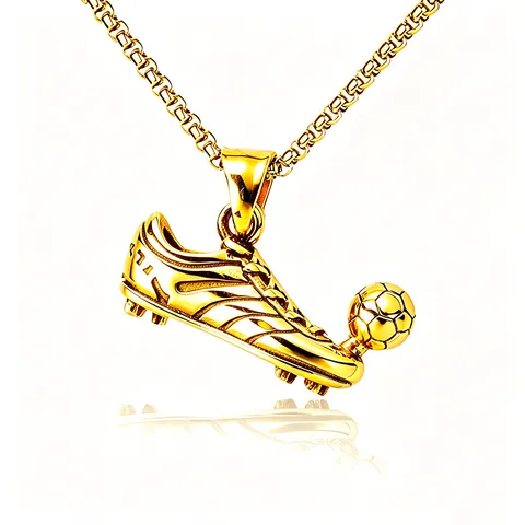 Legierung Anhänger Halskette Mit Edelstahlkette Fußballschuh Totenkopf Pirat Punk Hip Hop Schmuck Für Herren Damen