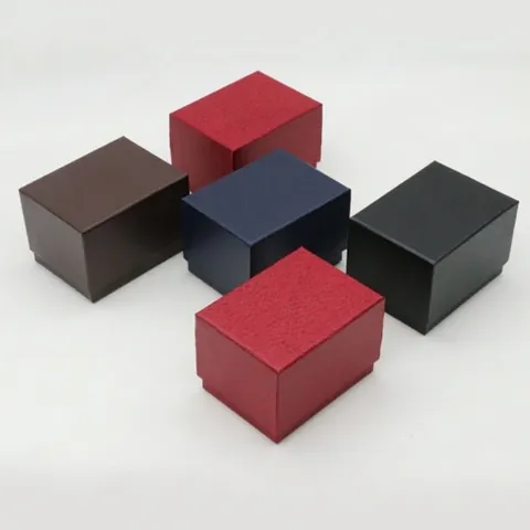 Watch Box Litchi Pattern Paper Jewelry Packaging Case With Soft Pillow Lid And Base Storage Organizer