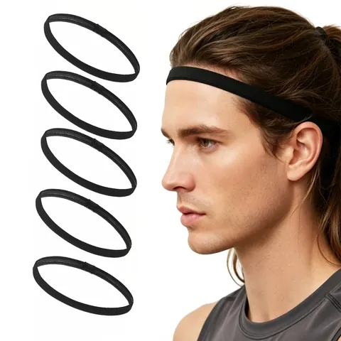 Sports Headband Non Slip Elastic Hair Band For Yoga Running Fitness Candy Color Polyester Silicone Strip Sweatband