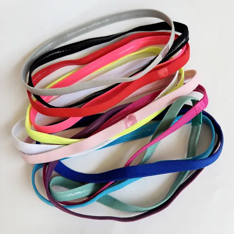 Sports Headband Non Slip Elastic Hair Band For Yoga Running Fitness Candy Color Polyester Silicone Strip Sweatband
