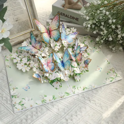 Carte De Voeux 3D Pop Up Bouquet De Fleurs Découpe Laser Fait Main Papier Cadeau Pour Maman Enseignant Anniversaire