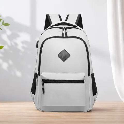 Large Capacity Unisex Casual Nylon Backpack Waterproof Travel School Bag With USB Charging Port For Laptop