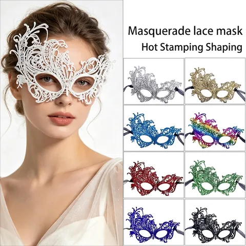 Sexy Hollow Out Lace Masquerade Mask Phoenix Design Bronzing Eye Mask For Women Halloween Party Ball Carnival Mysterious