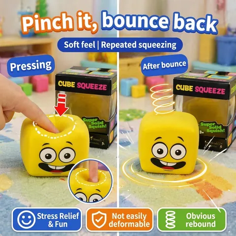 Juguete Squishy de Cubo para Apretar Alivio del Estrés Expresión Bloques Cuadrados Rebote Lento Juguete de Ventilación Para Niños Adultos Regalo