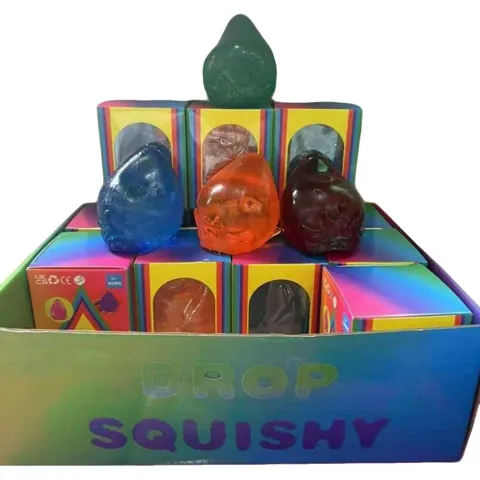 Decompression Squishy Toy Slow Rebound TPR Stress Relief Toy For Kids Adults Novelty Peanut Water Drop Shaped Sensory Toy