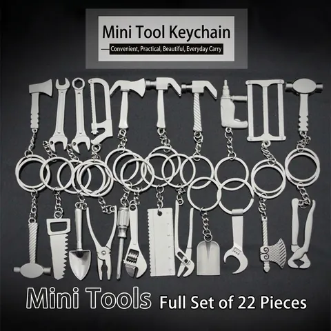 Miniatuur Simulatie Gereedschap Sleutelhanger Zinklegering Metaal Moersleutel Schroevendraaier Hamer Zaag Auto Sleutelring Hanger Voor Mannen Klein Cadeau