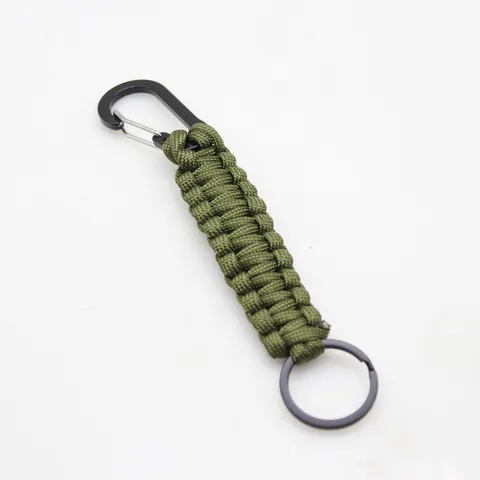 Porte-clés d'Alpinisme de Survie en Plein Air Anneau Tressé Paracord Mousqueton en Métal Accessoire Pendentif Tactique EDC pour Hommes Femmes