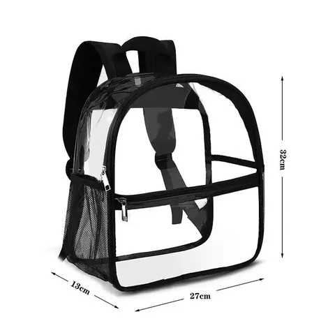 Clear Waterproof PVC Backpack For Students Large Capacity Visible Travel School Bag Outdoor Sports Daypack