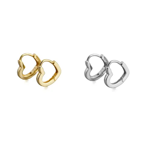 Messing Vergulde Hart Oorbellen Minimalistisch Glad Geometrisch Liefde Huggie Oorbel Voor Vrouwen Mannen Dagelijkse Mode Sieraden