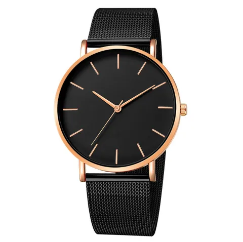 Minimalist Stainless Steel Mesh Strap Quartz Watch For Men Women Business Fashion Luxury Couple Analog Wristwatch Casual Jewelry Clock