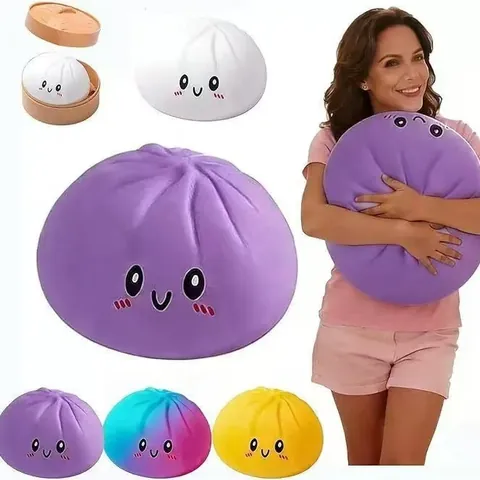 Jumbo 25CM Προσομοίωση Ψωμάκι Ατμού Squishy Μαλακό Χρώμα Μακαρόν Παιχνίδι Αποσυμπίεσης Ανακούφισης από το Στρες Μπάλα Αλευριού
