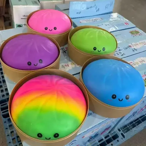 Jumbo 25CM Προσομοίωση Ψωμάκι Ατμού Squishy Μαλακό Χρώμα Μακαρόν Παιχνίδι Αποσυμπίεσης Ανακούφισης από το Στρες Μπάλα Αλευριού