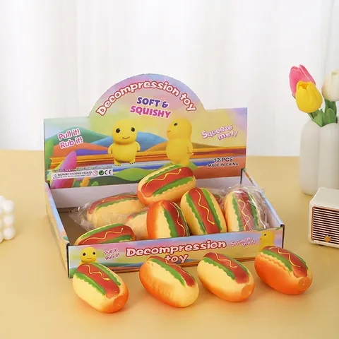 Simulatie Hotdog Knijpspeelgoed Realistisch Voedselmodel Decompressie Knijpen Stressvermindering Speelgoed Zacht Nieuwigheid