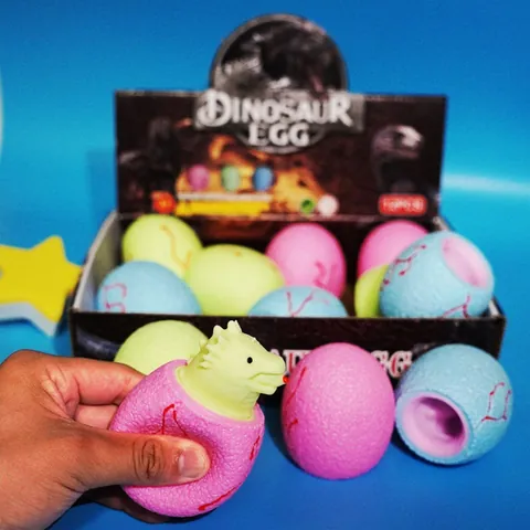 Cute Creative Funny Dinosaur Egg Squishy Toy TPR Squeeze Pop-up Dinosaur Decompression Ball Stress Relief Toy For Kids Adults