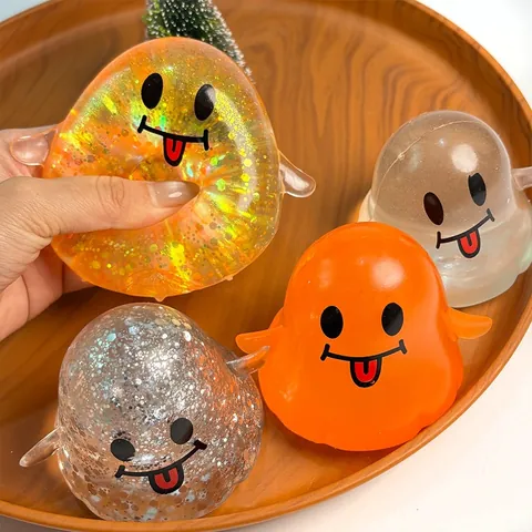 Jouet Squishy Fantôme d'Halloween TPR Rebond Lent Remplissage de Maltose Fantôme Mignon Anti-stress Pour Fête