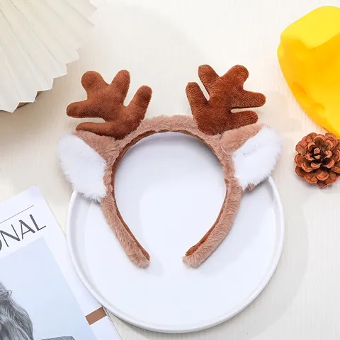 Christmas Headband For Women Kids Fabric Deer Antler Xmas Tree Elf Hat Hair Accessories Party Holiday Decoration Headwear