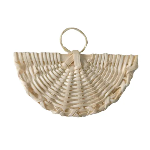 Boho Handgewebte Mini Fächer Schmuckzubehör Natürlicher Bambus Stroh Rattan Anhänger Für Ohrringe DIY Handwerk Fotografie Requisiten