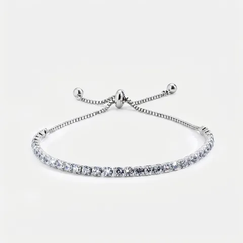 Bracelet Tennis de Luxe en Argent Sterling 925 pour Femmes Bracelet à Chaîne Réglable en Moissanite Étincelante Bijoux de Haute Qualité Cadeau