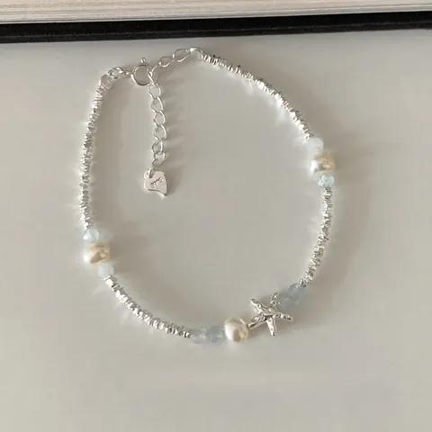 Fashion Copper Starfish Bracelet For Women Artificial Pearl Sea Shell Pendant Jewelry Elegant Beach Style Wrist Accessory