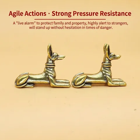 Vintage Brass Doberman Dog Figurine Mini Metal Animal Statue Desktop Ornament For Home Office Table Decor Gift