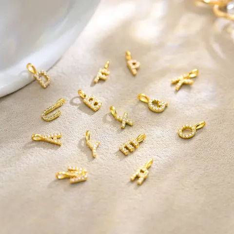 925 Sterling Silber Initialen A-Z Anhänger Halskette Für Damen Zirkonia Gold Silber Plattiert Zierlicher Personalisierter Schmuck Geschenk