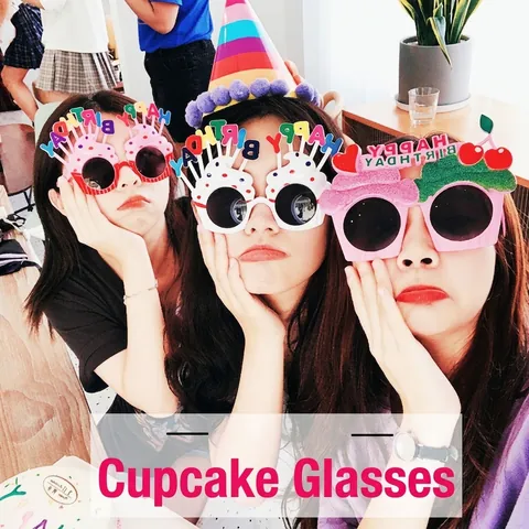 Funny Happy Birthday Cake Shape Party Glasses Creative Children Adult Party Decoration Photography Props Colorful Glasses