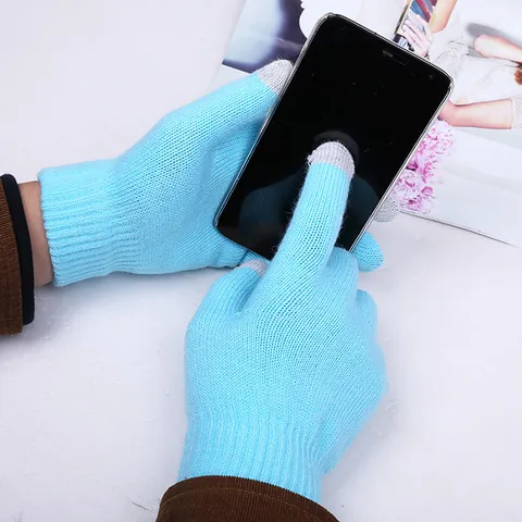 Gants Tricotés Chauds d'Hiver Écran Tactile Jacquard Mitaines Thermiques pour Smartphone Extérieur Unisexe Gants Tricotés