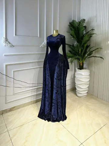 Women Elegant Mesh Printed Maxi Dress Long Sleeve Hollow Out Vacation Gown With Inner Slip Top And Bottom Set