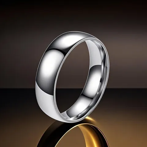 Anello a Fascia Minimalista in Acciaio Inossidabile per Donna Anello Semplice in Acciaio al Titanio Lucido Accessori Gioielli