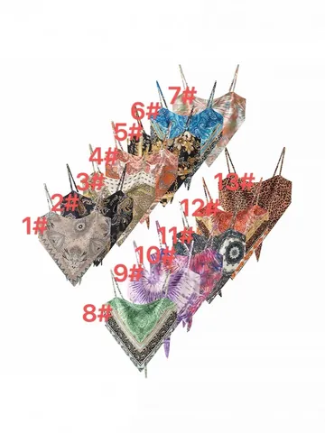Women Vintage Satin Floral Print Bandana Top Backless Tie Up Halter Camisole Sexy Short Slim Fit Crop Top