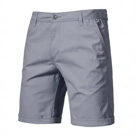 Men Cotton Outdoor Casual Shorts Slim Fit Straight Leg Solid Color Camping Summer Fashion Bottoms