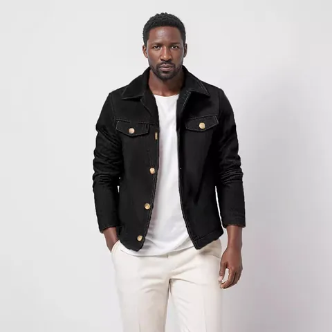 Men Fashion Woolen Jacket Single Breasted Lapel Solid Color Warm Autumn Winter Casual Urban Top For Young Men Clothing