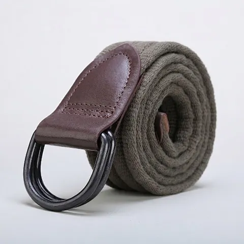 Heavy Duty Canvas Belt For Men Women Cotton Webbing Tactical Waist Belt With Alloy Double D-Ring Buckle Retro Workwear Style