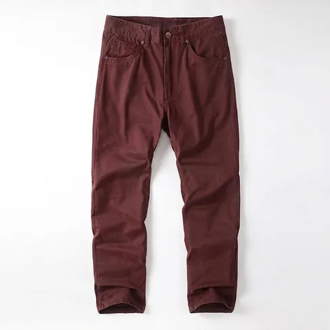 Men's Retro Washed Cotton Cargo Pants Bottom Straight Leg Loose Fit Casual Outdoor Workwear Trousers Solid Color Pants