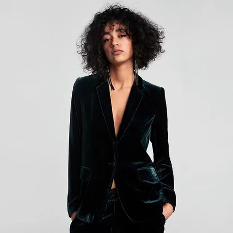 Blazer in Velluto da Donna Monopetto Revers a Punta Vestibilità Slim Ufficio Casual Giacca da Completo Tinta Unita Autunno Inverno